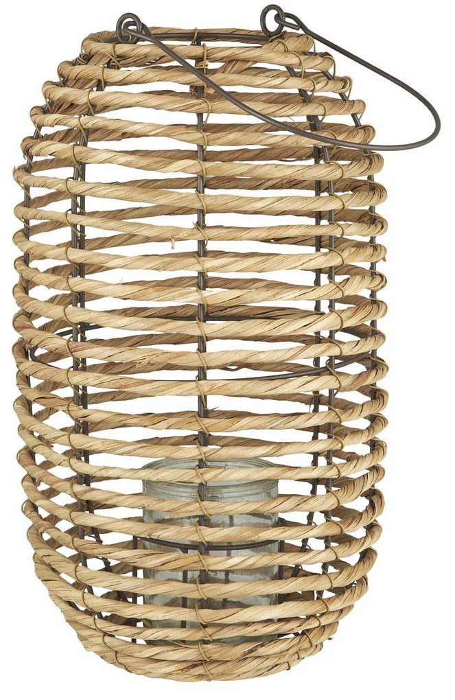 IB Laursen Lucerna na sviečku COASTAL LIGHT z morskej trávy 37x20 cm