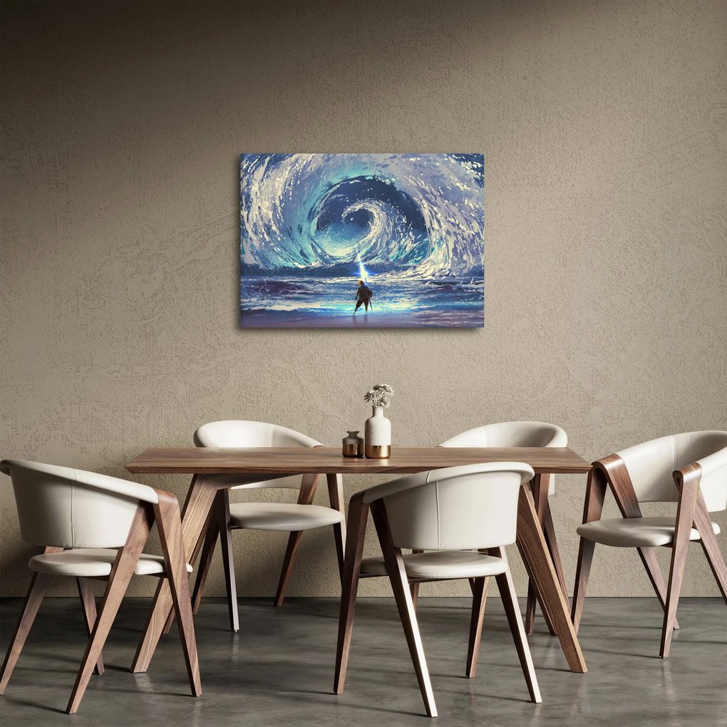 Obraz - Ilustrácia chlapca s kopijou (70x50 cm)