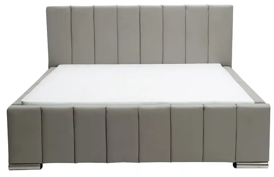 Čalúnená posteľ Sweet s matracom, roštom a úložným priestorom - Tmavo Béžová - šírka 120cm
