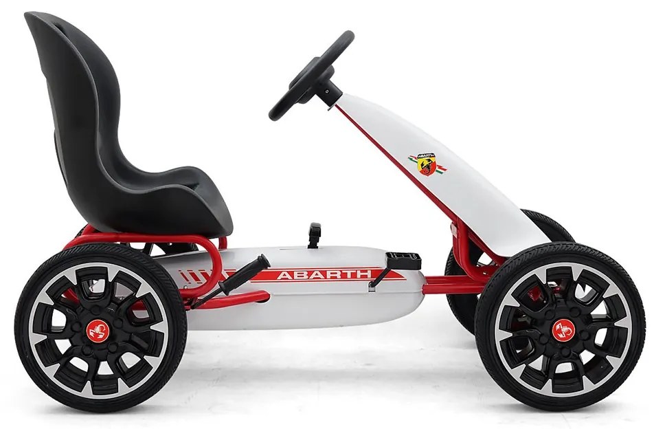 Detská šliapacia motokára Go-kart Milly Mally Abarth biela