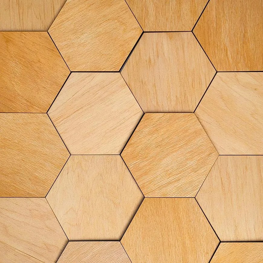 Dekoračný panel hexagon dub svetlý  13x15 cm OP= 0.32m2