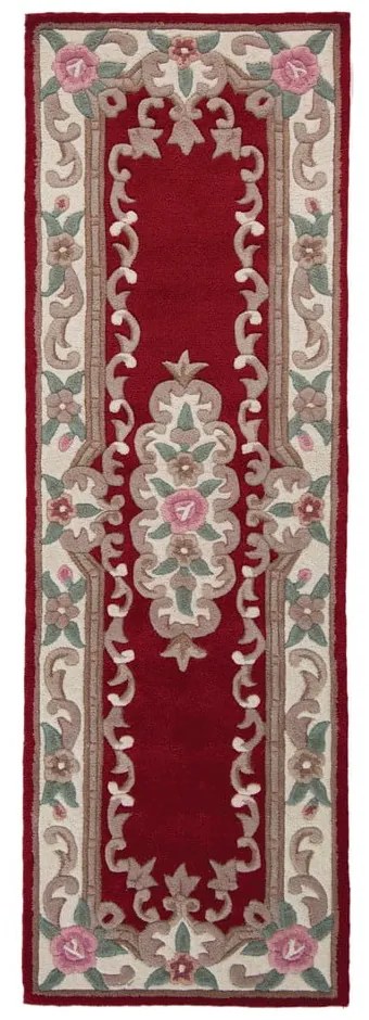 Červený vlnený koberec Flair Rugs Aubusson, 67 x 210 cm