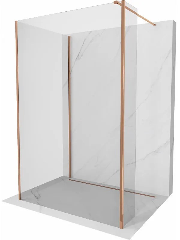 Mexen Kioto sprchová stěna Walk-in 110 x 70 x 30 cm, transparentná, ružové zlato - 800-110-070-221-60-00-030