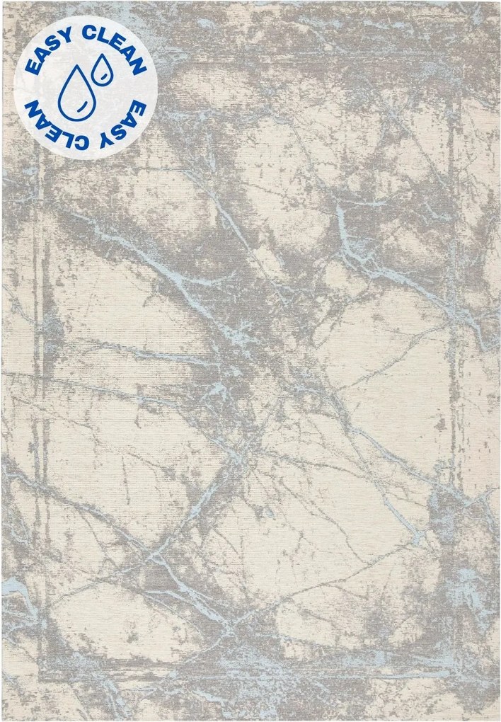 Koberec do obývačky Deco Rugs Grey Blue Net (4528) 160 x 230 odolný voči škvrnám béžovo-modrý