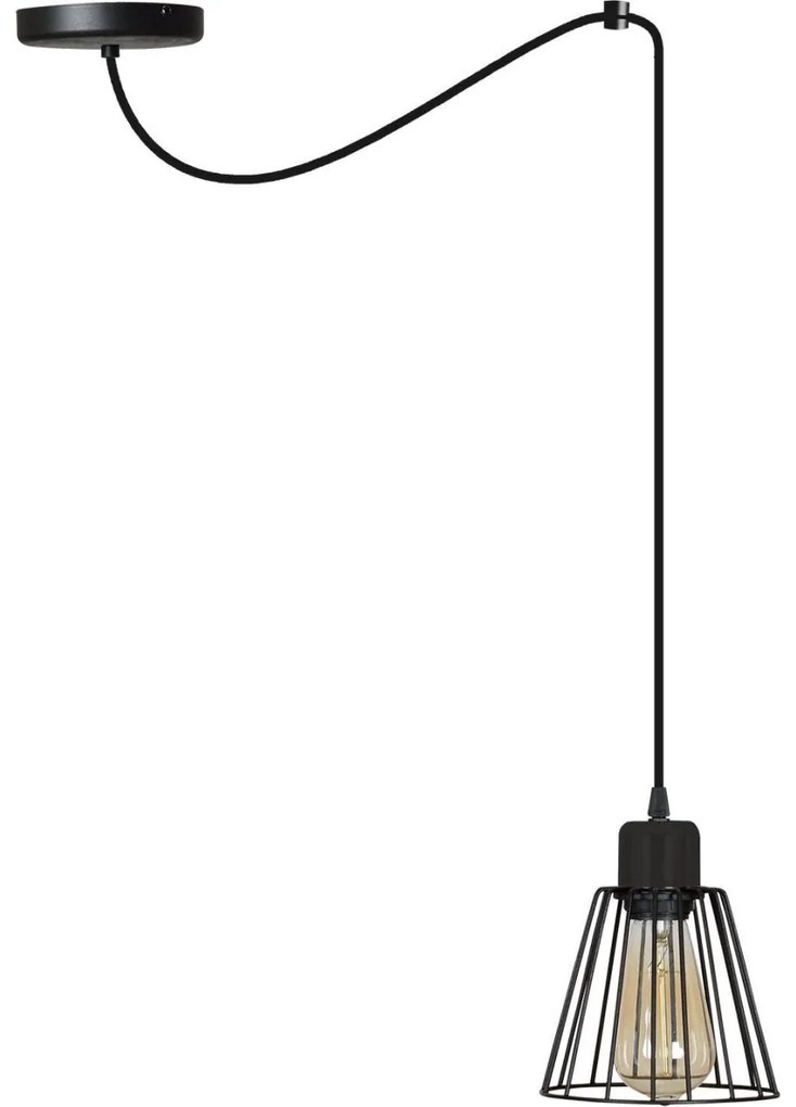 Závesné svietidlo Nuvola Spider, 1x drôtené tienidlo, (výber z 4 tvarov tienidla)