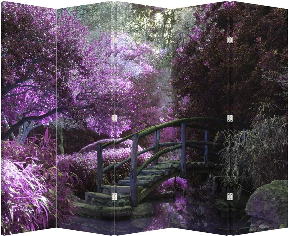 Paraván - Fialové stromy (210x170 cm)