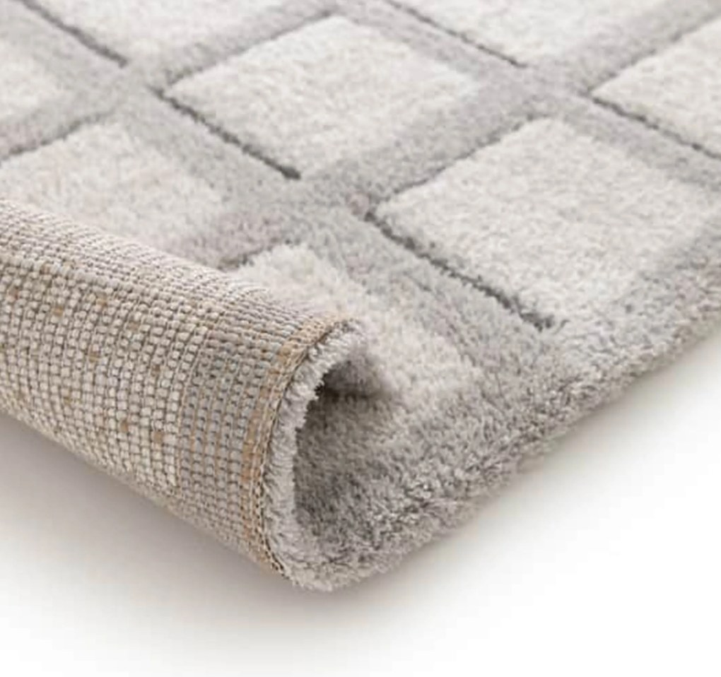 DY Sivý koberec s geometrickým vzorom Serenity 03 Rozmer: 80x150 cm