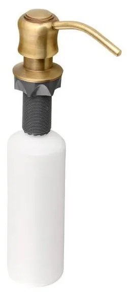 Plastový zápustný dávkovač mydla v bronzovej farbe 350 ml – Sapho