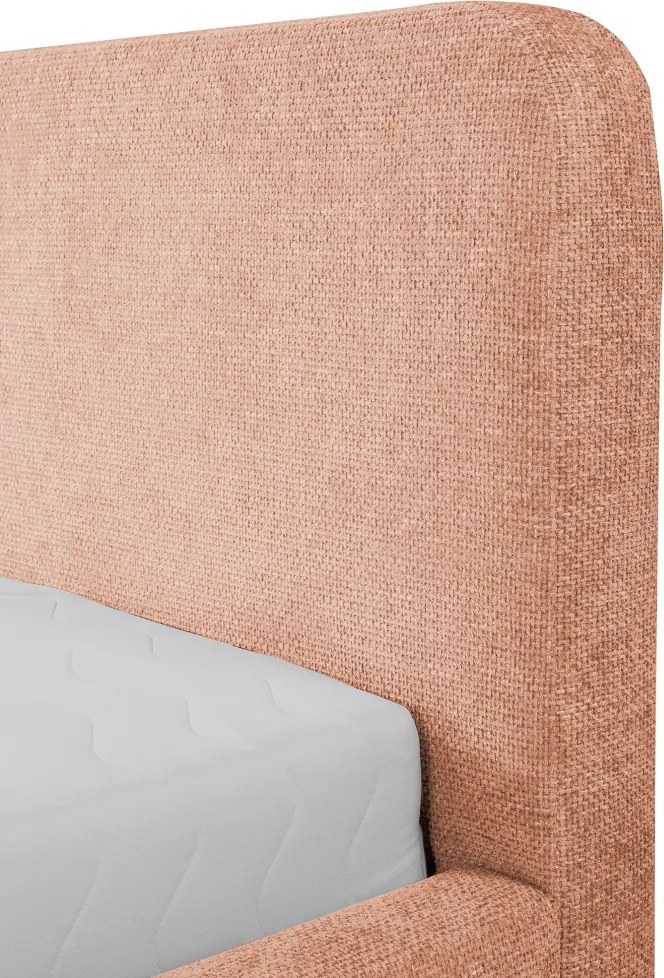 Posteľ Flamingo 180x200 cm, marhuľová štruktúrovaná tkanina