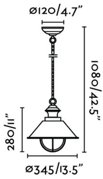 FARO 71139 - Vonkajšie závesné svietidlo NAUTICA 1xE27/11W/230V