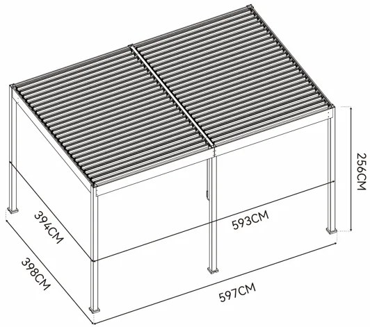 Bioklimatická pergola 6x4 m INTRO DUO Rojaplast
