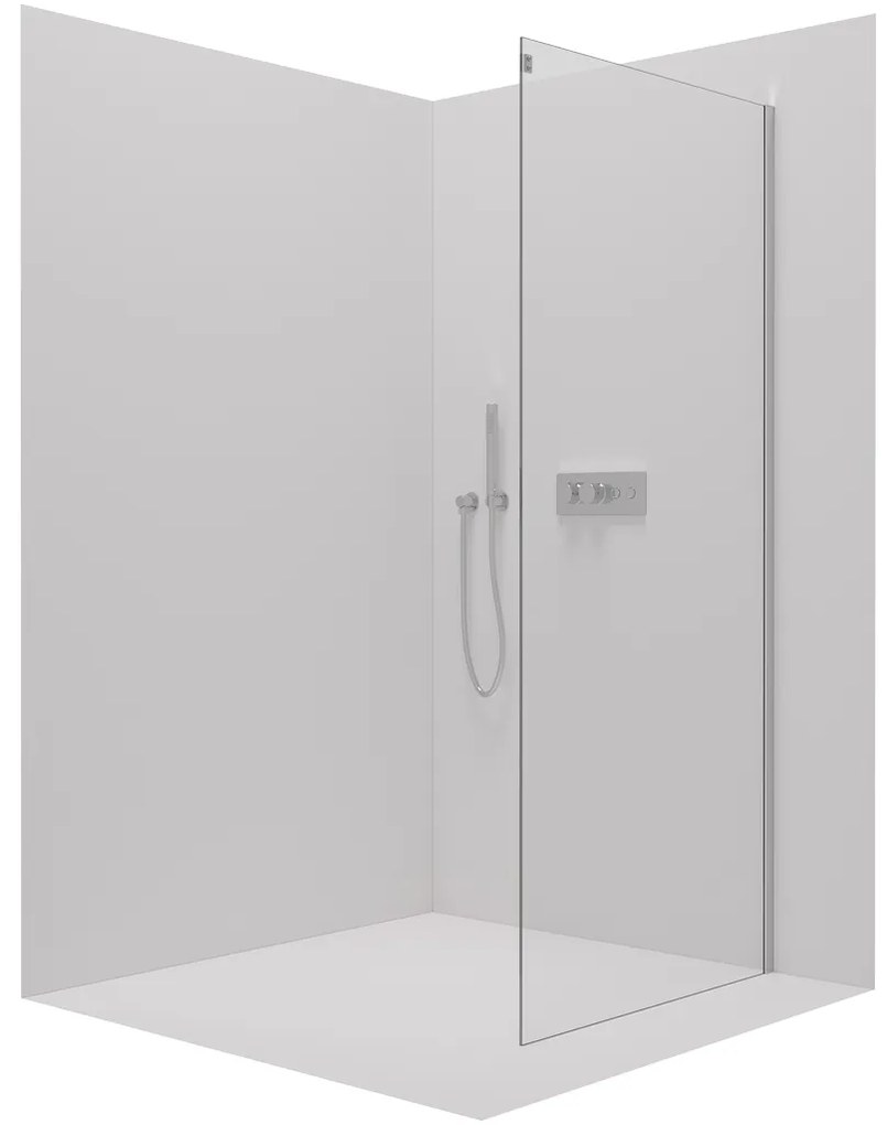 Cerano Santoro, sprchová zástena 90x195 cm ku sprchovému kútu série Santoro, 6mm číre sklo, chrómový profil, CER-CER-424981