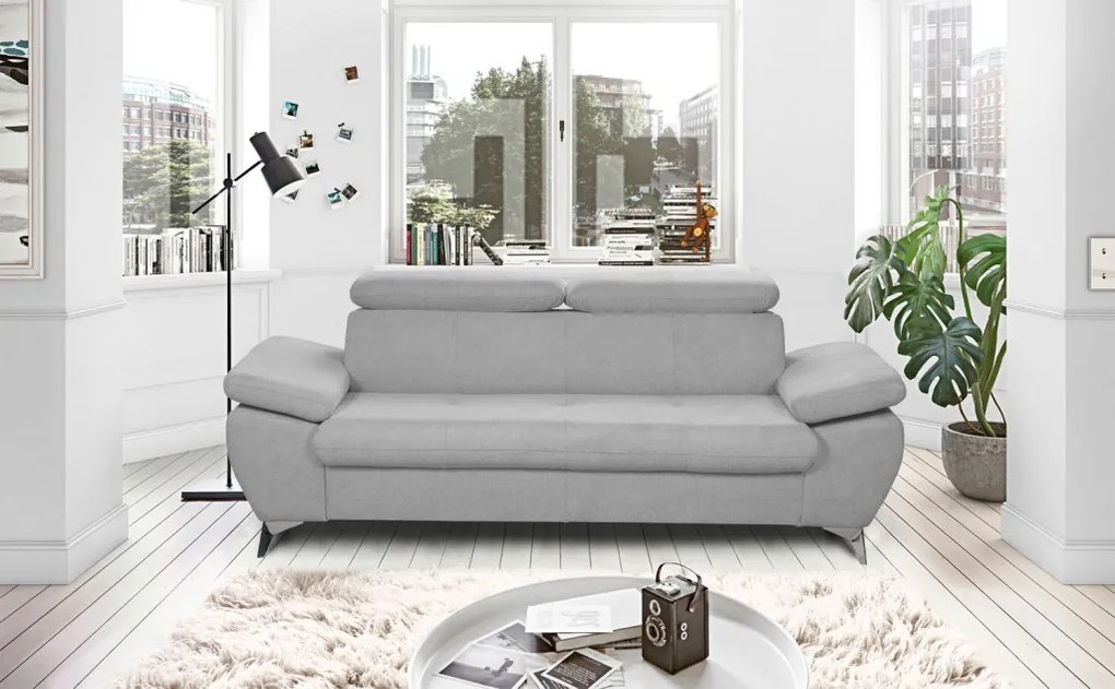 Trojsedák Gisele, svetlo šedá látka