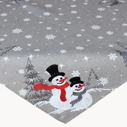 Vianočný obrus Snehuliaci s vločkami 85x85 cm