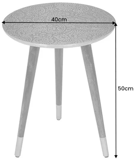 Dizajnový odkladací stolík Hadelinde 50 cm antik strieborný