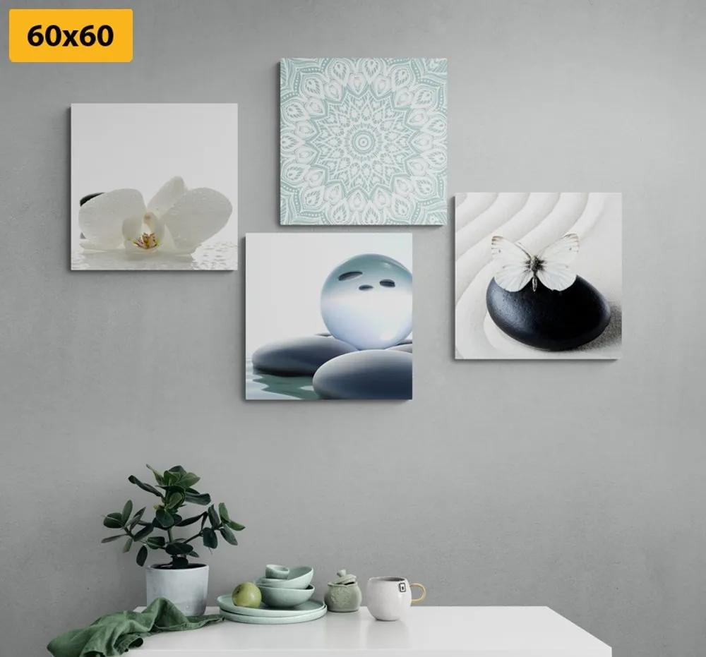 Set obrazov Feng Shui v jemných tónoch - 4x 60x60