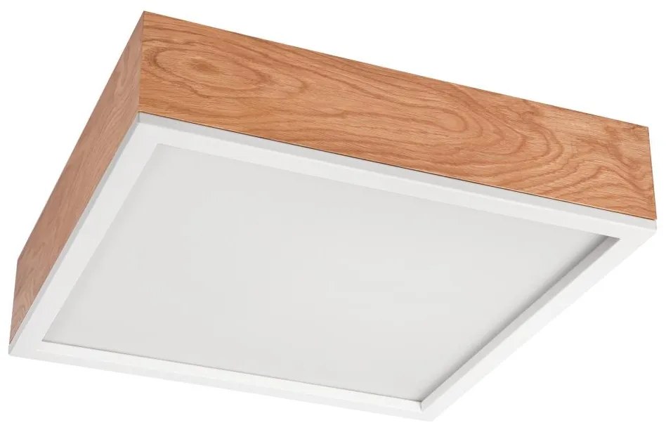 Stropné svietidlo OAK SQUARE 4xE27/15W/230V 39x39 cm dub/biela