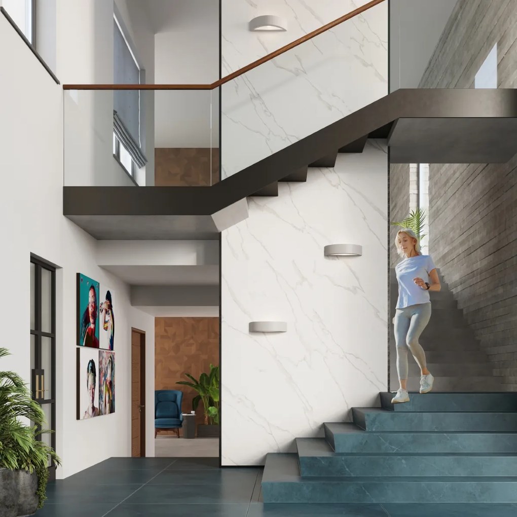 Nástenné svietidlo Atena, 1x sivé keramické tienidlo