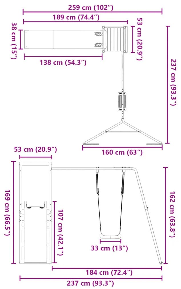 Vonkajšia súprava na hranie drevo douglas