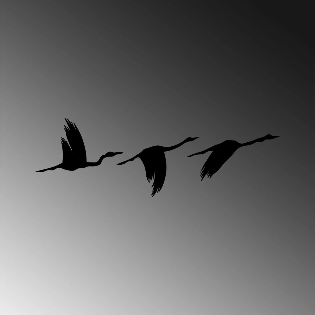 Nástěnná kovová dekorace Migrant Birds černá