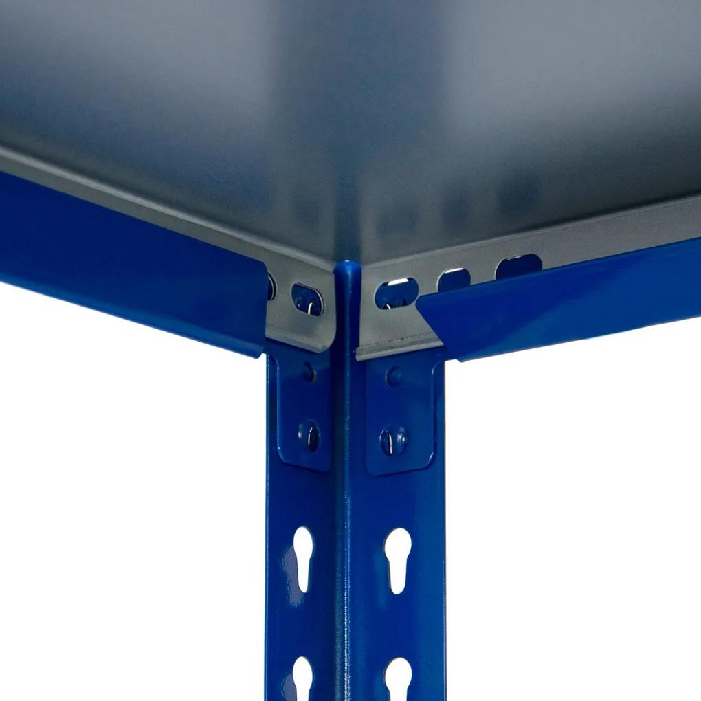 Bezskrutkový kovový regál 250x100x50cm L profil, 5 políc