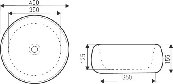 Novoterm Keramické umývadlo na dosku NV-KR-802 (ø 40,5 cm) biele