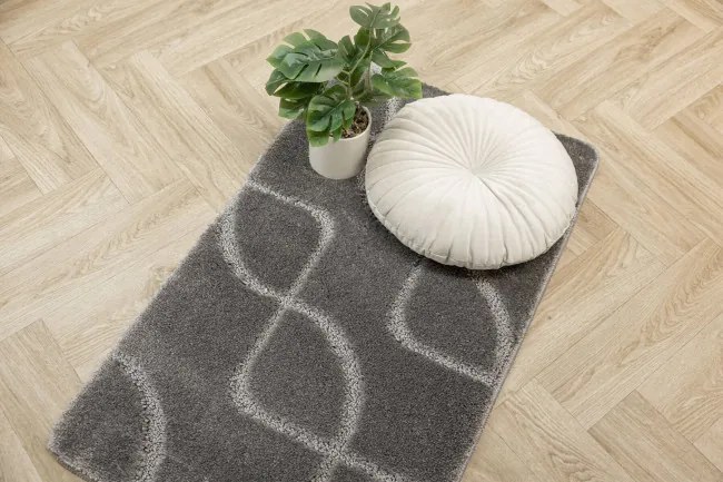 Kúpeľňový koberček Ivona sivý, línie