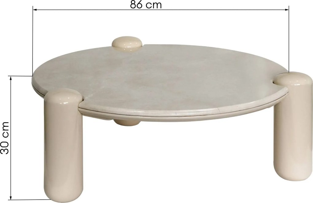 Konferenční stolek Noemi 86 cm světle béžový/mramor