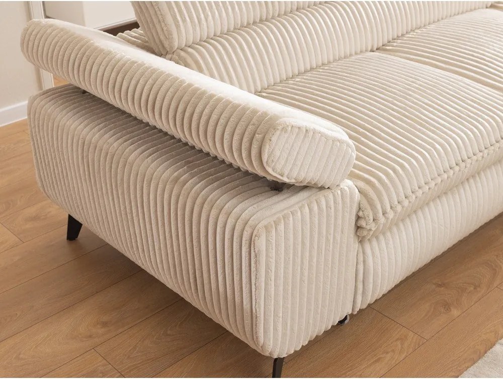 Béžová menčestrová rohová pohovka (pravý roh/do L) Marbeya – Ropez