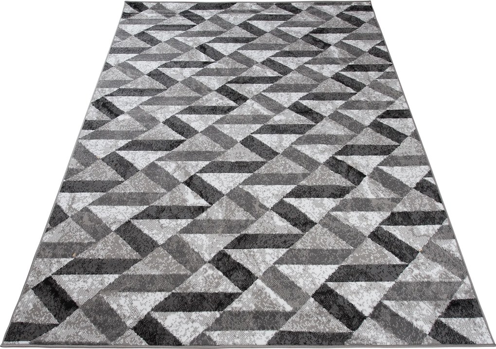 TA Koberec Q544D WHITE MAYA PP EYM Sivý Obdĺžnikový Rozmer: 80x150 cm