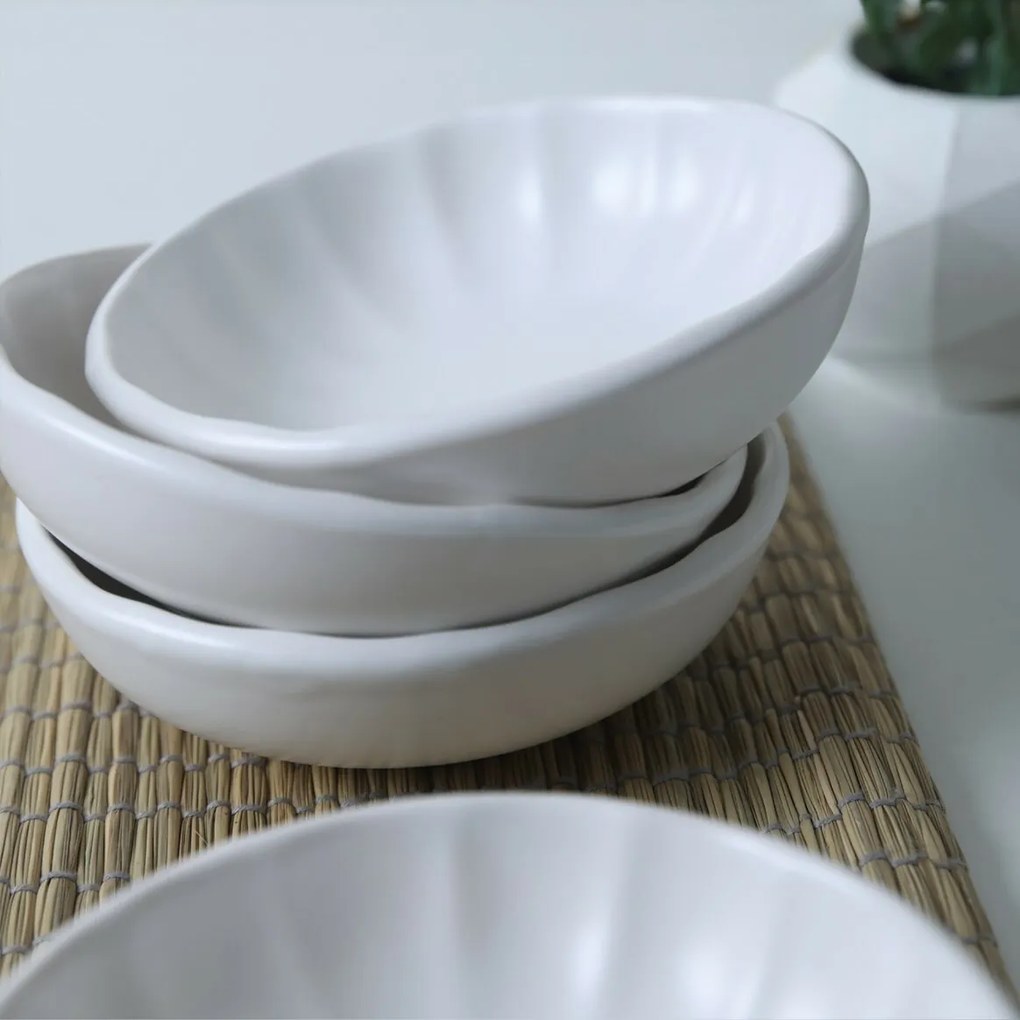 Sada 6 keramických misiek Laguna, 12 cm, biele
