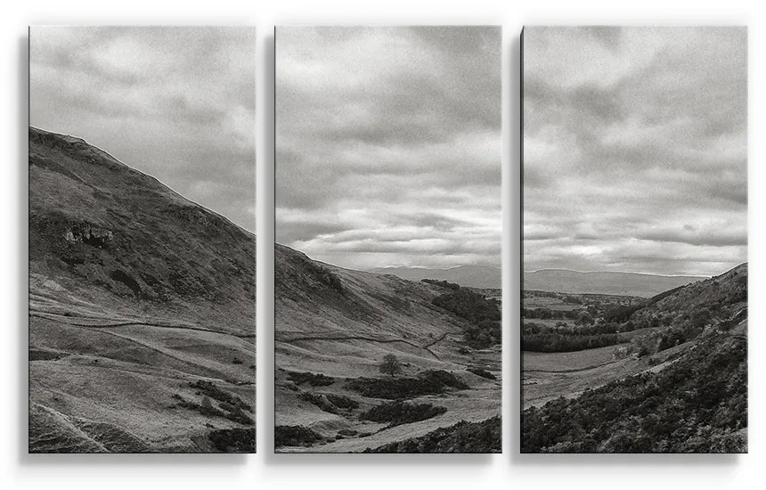 Sablio Obraz - 3-dílný Čiernobiele údolie - 120x80 cm