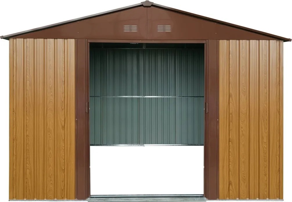 Záhradný domček BestBerg ZDB-7D / 7,2 m² / 301 x 238 x 214 cm / dekor červené drevo / hnedá