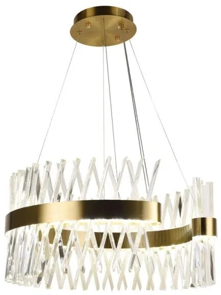 LED Stmievateľný luster na lanku LED/130W/230V 3000-6500K zlatá + diaľkové ovládanie