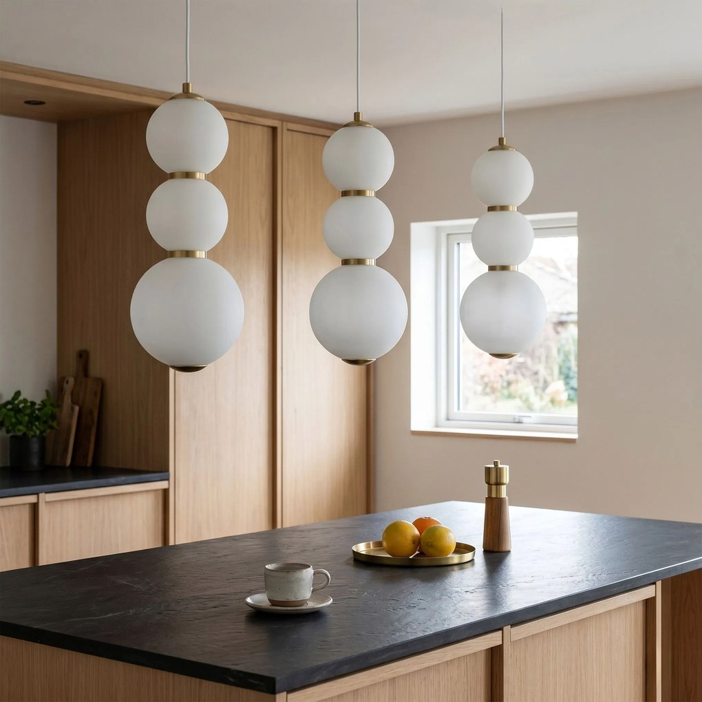 Toolight Toolight, LED závesné svietidlo, 15cm, 14W, 3000K, 2000lm, LHJ113-3CP, zlatá matná/biela, OSW-03252