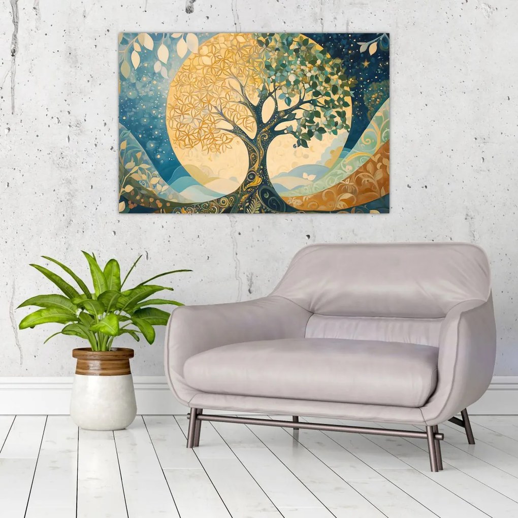 Obraz – Strom života v mesiaci (90x60 cm)