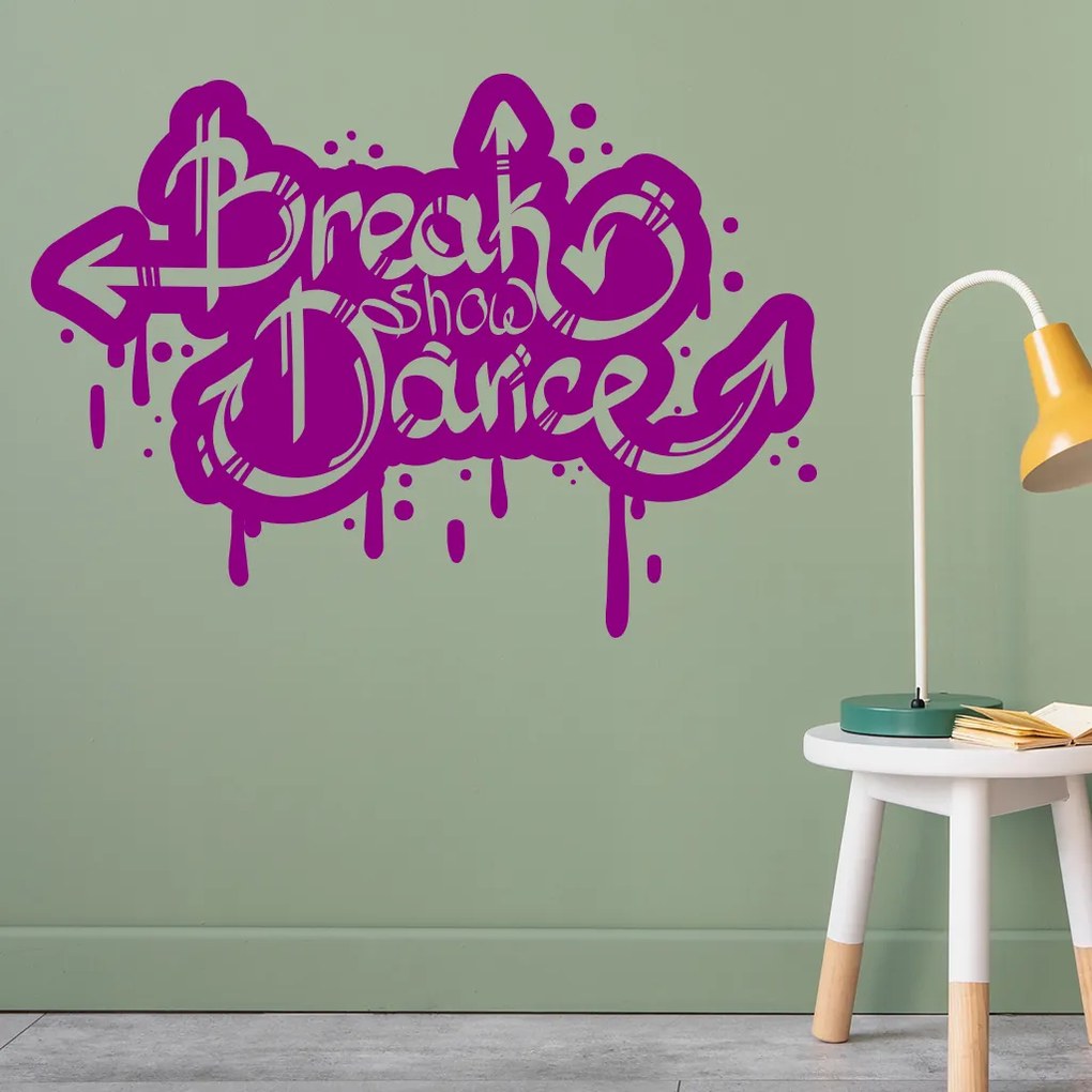 Veselá Stena Samolepka Break Dance Farba: fialová, Veľkosť: 100 x 72 cm