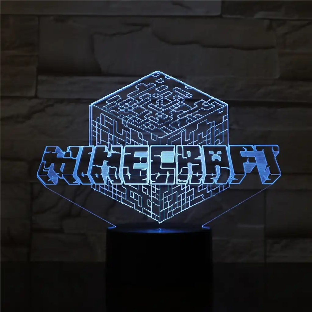 3Dmix 3DL-WD027 – 3D LED nočná lampa - Minecraft (Wood)