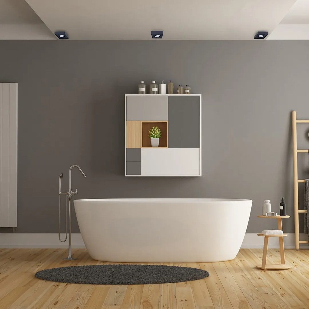 Podhľadové svietidlo Nusa Square, 1x čierne kovové tienidlo, (možnosť polohovania), b