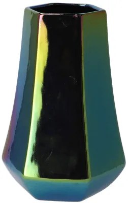 Váza Daira Pearl Black Facet čierna 17x25 cm