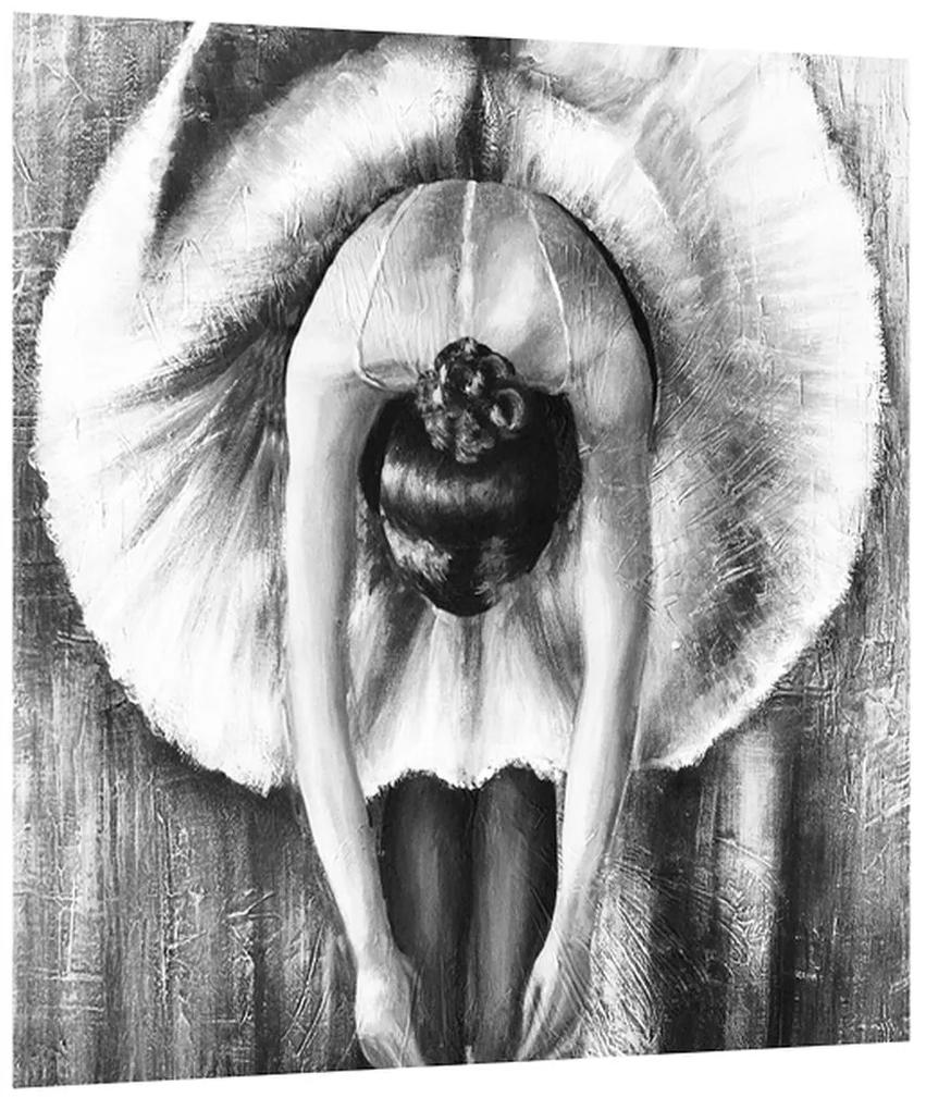 Čiernobiely obraz baletky (30x30 cm)