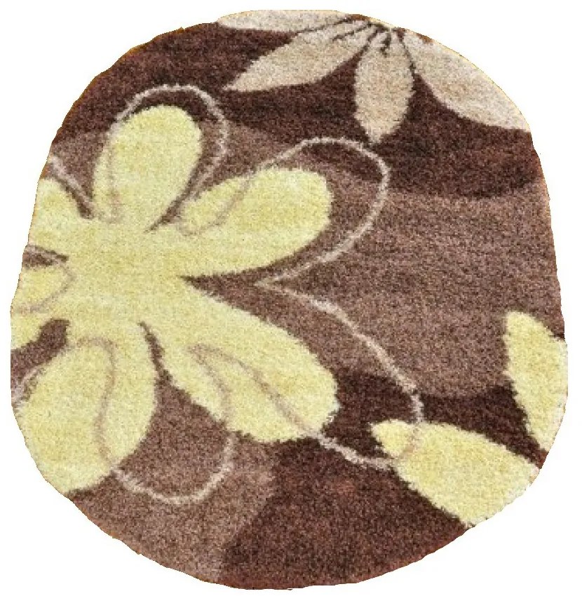 Kusový koberec Shaggy Loca Savino hnedý ovál, Velikosti 140x190cm