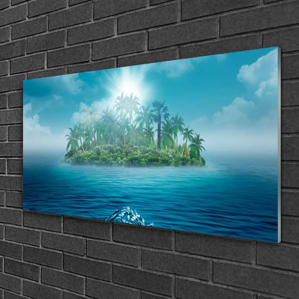 Skleneny obraz Ostrov more príroda 125x50 cm