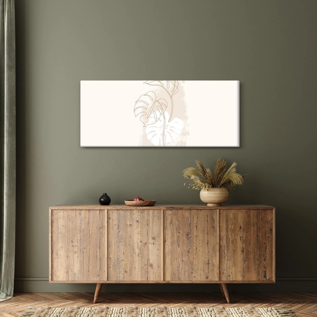 Obraz - Line art monstera N⁰1 (120x50 cm)