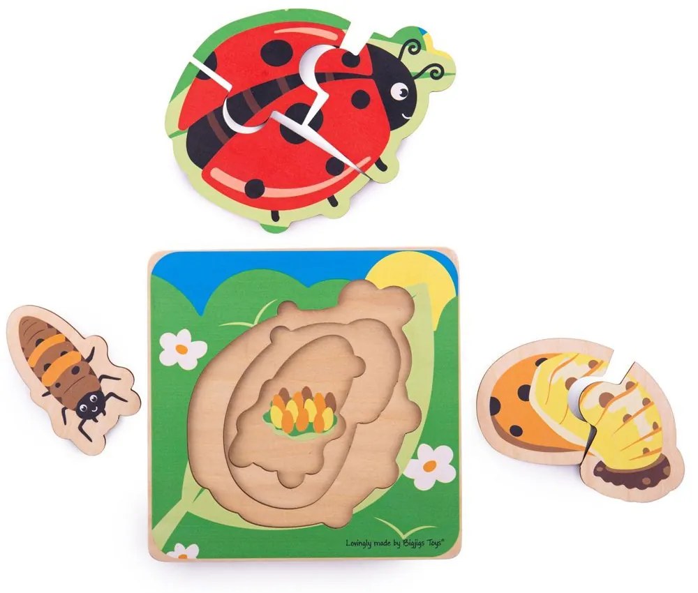Bigjigs Toys Vkladacie puzzle životné cykly lienky