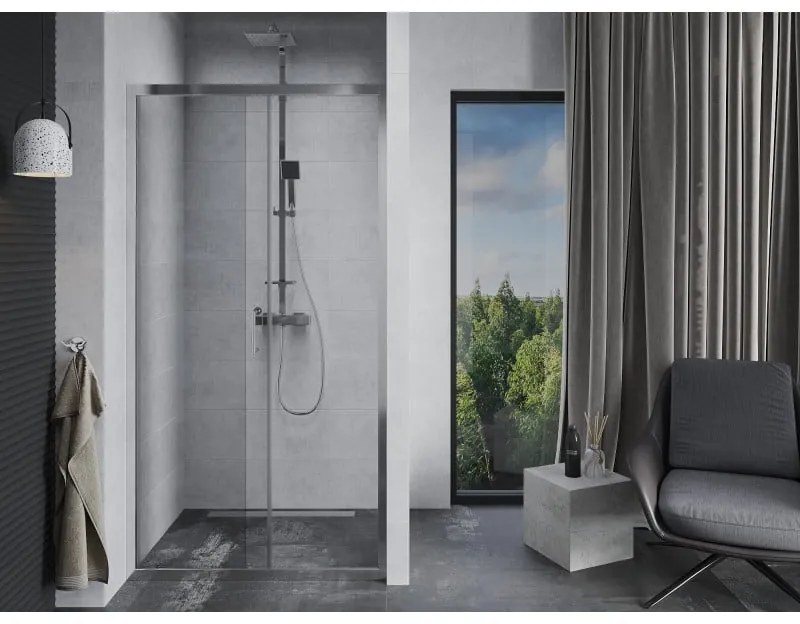 Mexen Apia, posuvné dvere do otvoru 120 x 190 cm, 6mm číre sklo, chrómový profil, 845-120-000-01-00