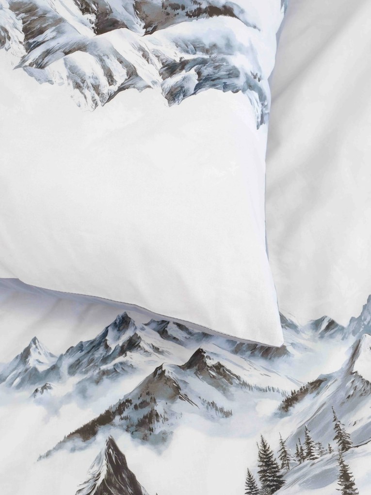 Vianočná bavlnená obliečka na vankúš Renforcé 40 × 60 cm – Hory