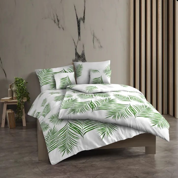 Bavlnené obliečky renforcé  TROPICAL biele 200x220/2x70x90 cm