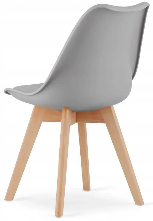 Jedálenská zostava TODI 80cm okrúhly stolový set biely+ 4 stoličky MARK sivé