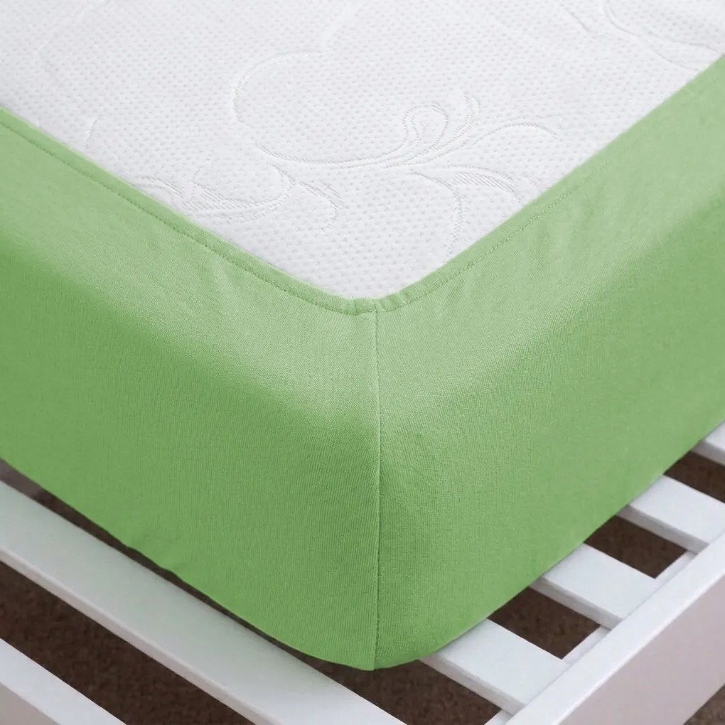 4Home jersey prestieradlo MAKO zelená, 90–100 x 200 cm, 90–100 x 200 cm